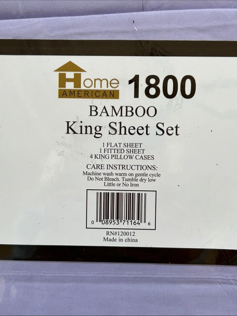 NEW Home American 1800 Series 6 Piece Bamboo King Sheet Set - Light Lavender